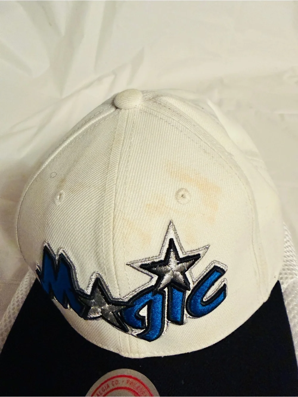 Orlando Magic Mitchell & Ness Snapback Hat 2 Tone Classic HWC NBA White Blue
